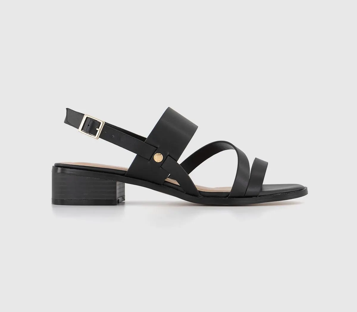 Melrose Cross Strap Low Block Heels