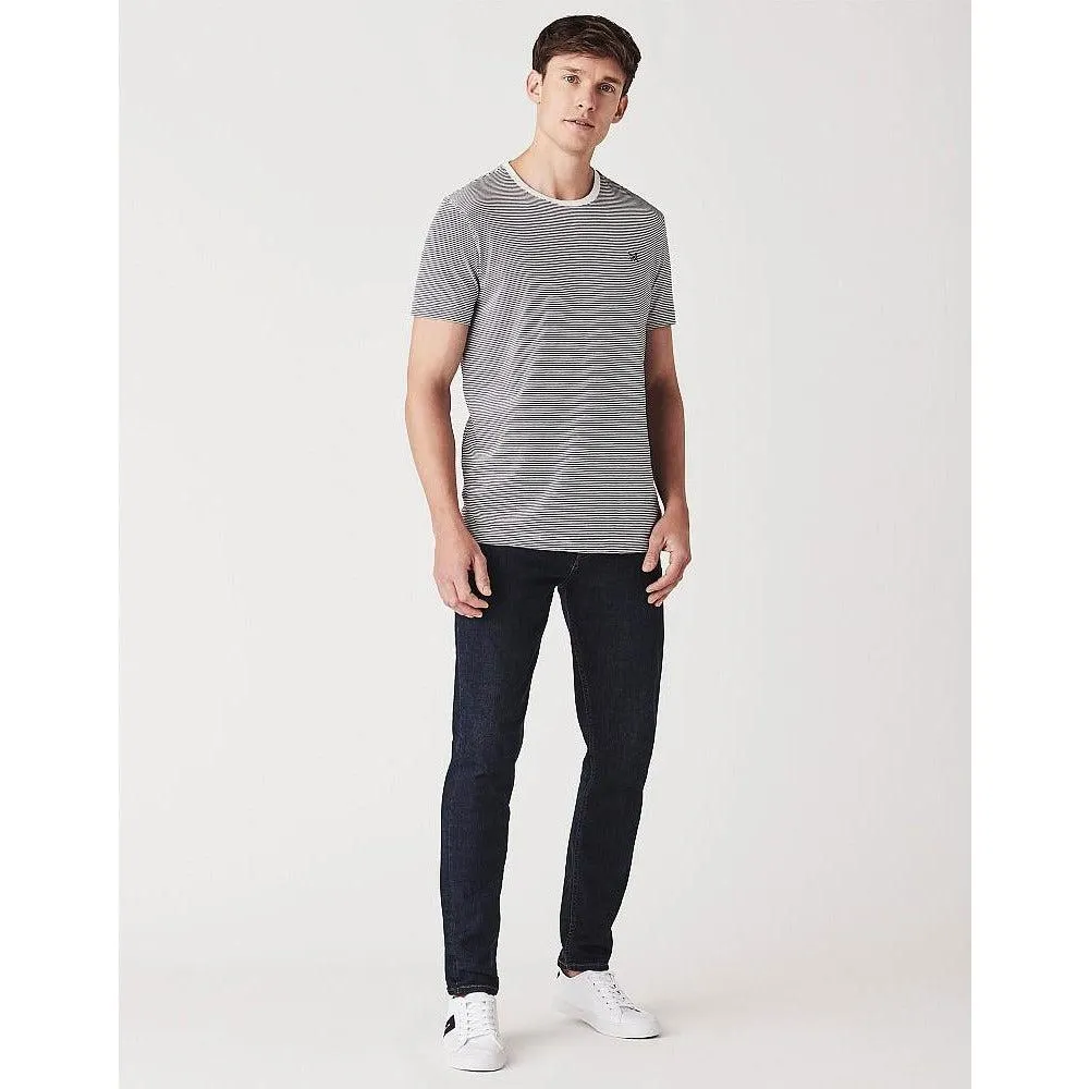 Crew Clothing Fine Stripe Tee - White Navy