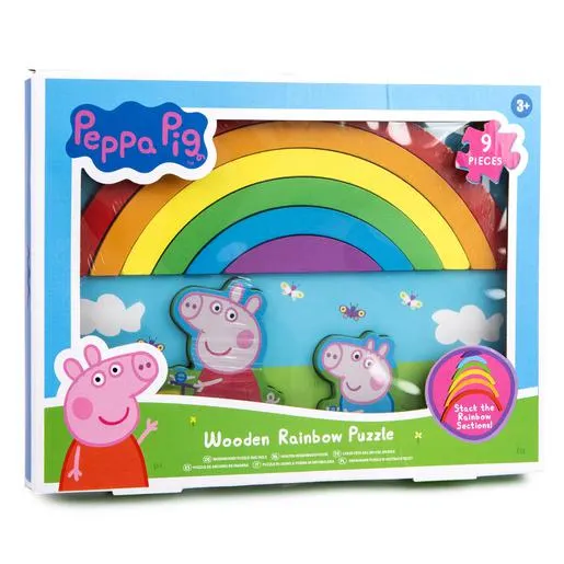 Peppa Pig Wooden Rainbow 9 Piece Puzzle