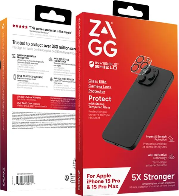 InvisibleShield Camera Protector for iPhone 15 Pro Max