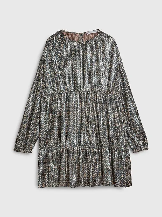 Metallic Lamé Fit And Flare Dress