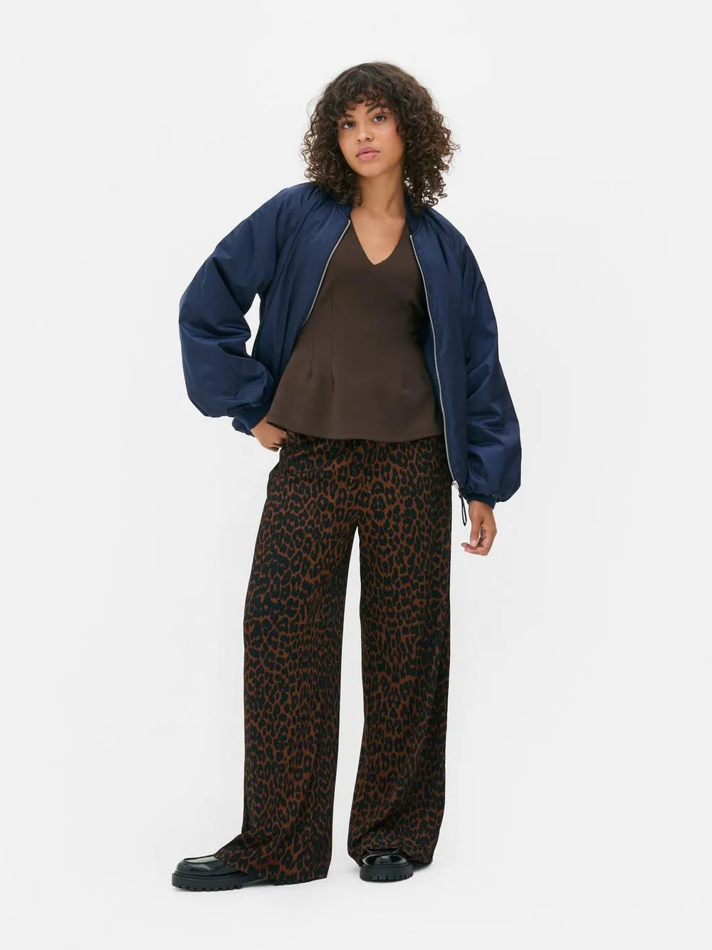 Crinkle Wide Leg Trousers