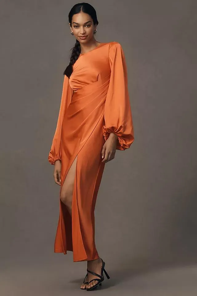 Significant Other Lara Long-Sleeve Side-Cutout Maxi Dress