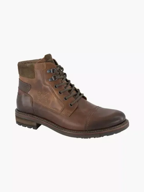 Mens AM Shoe Leather Lace-up Boots