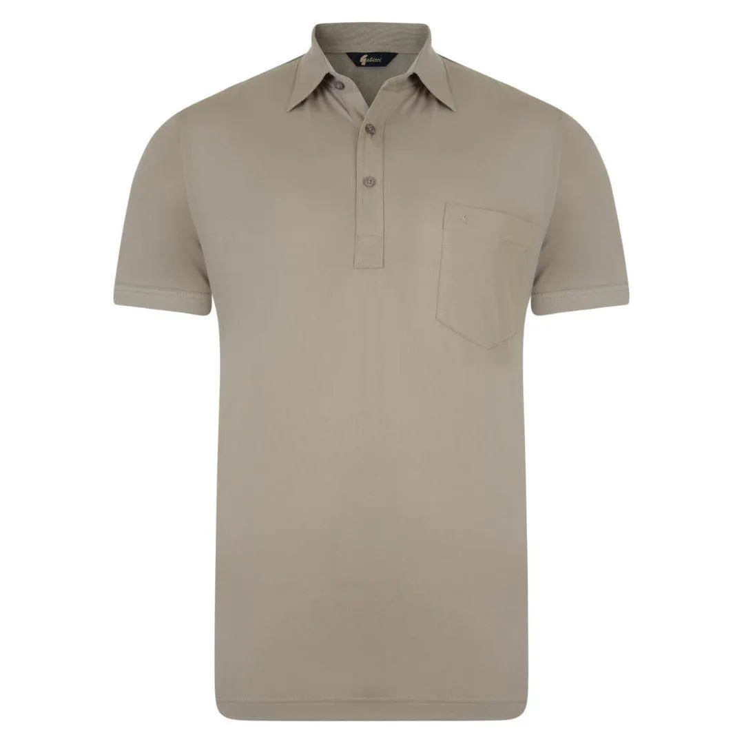 Gabicci Plain Jersey Polo Shirt - Stone
