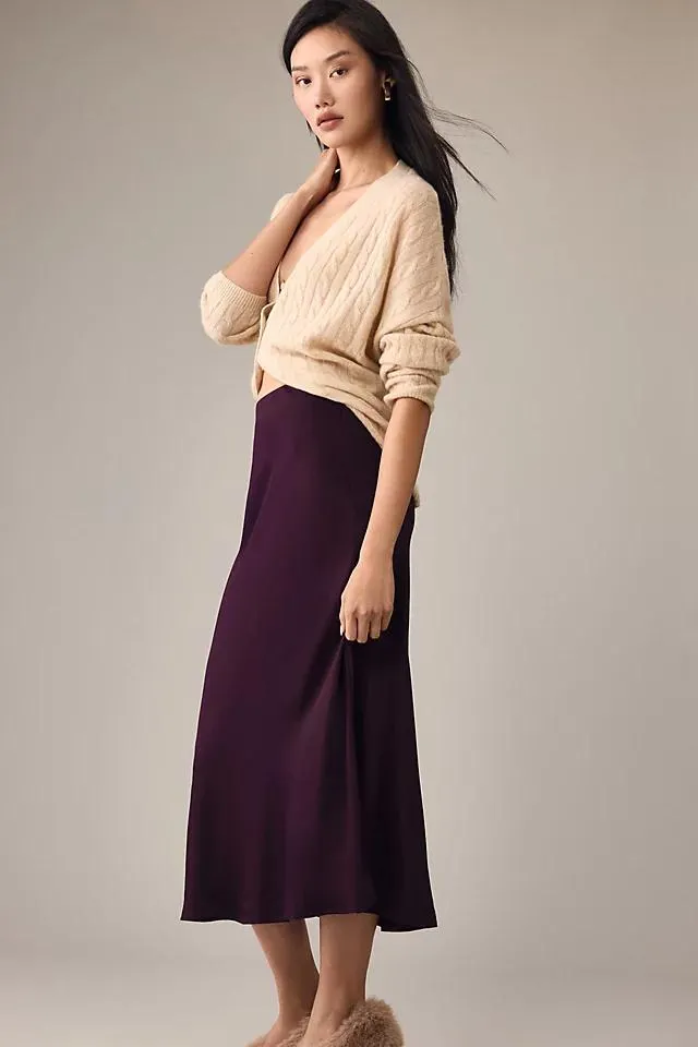 The Tilda Midi Slip Skirt by Anthropologie