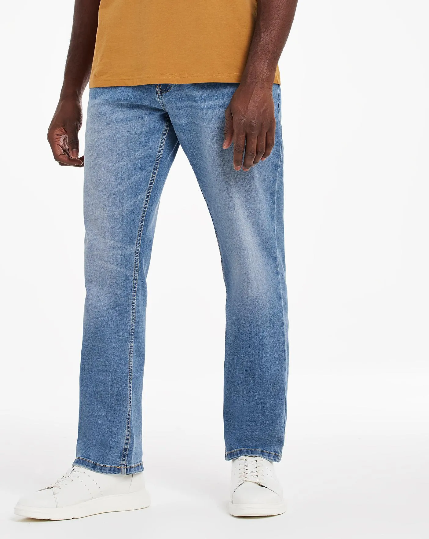 Light Stonewash Loose Fit Stretch Jeans