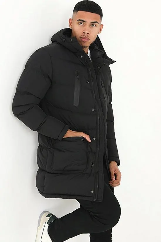 'Todd' Longline Hooded Padded Jacket