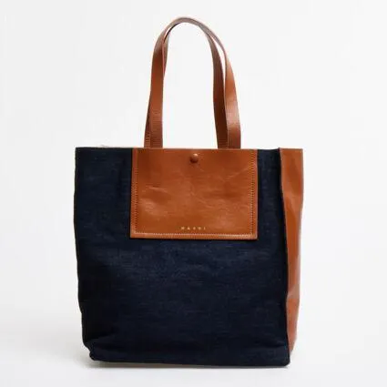 Blue & Brown Tote Bag