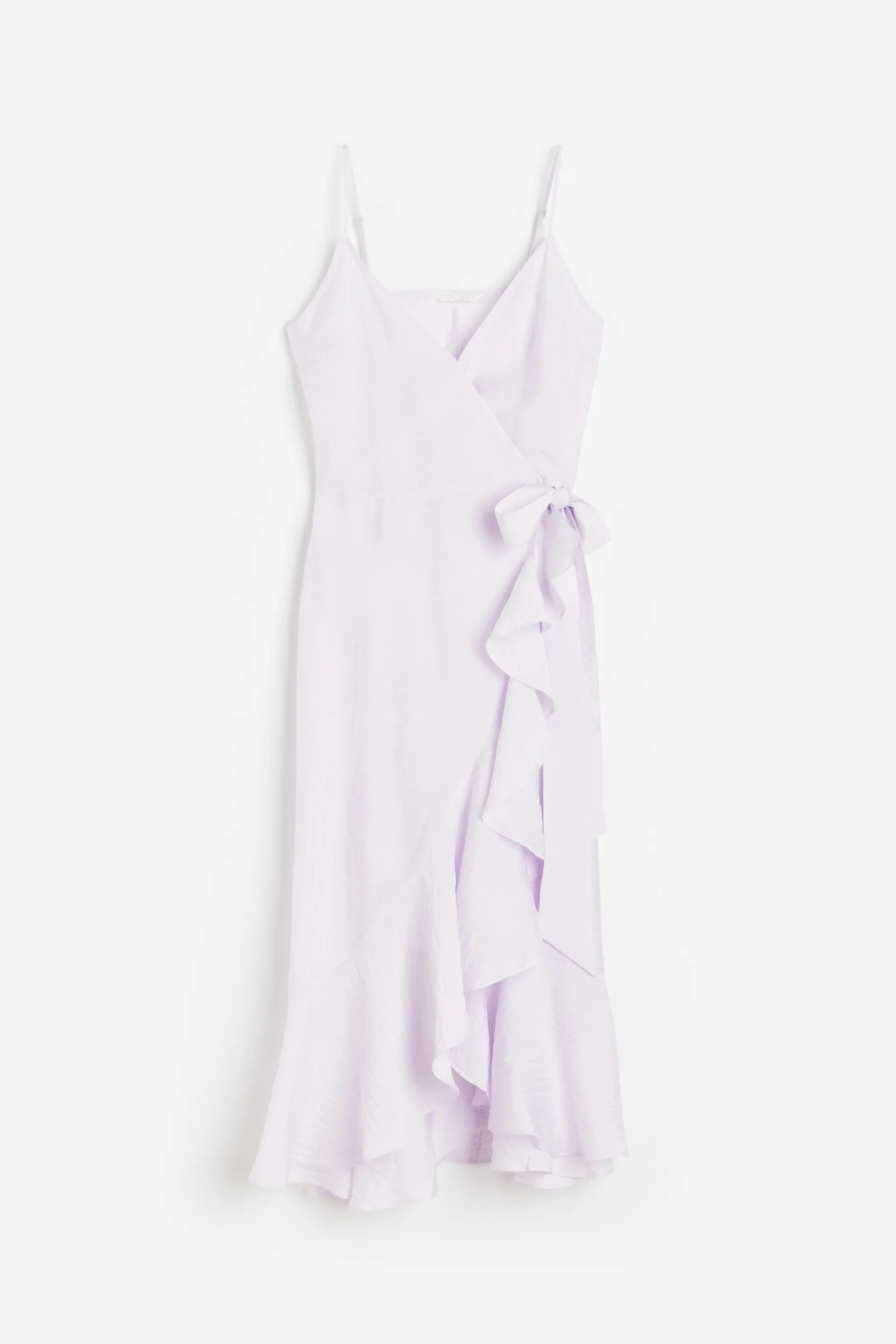 Flounce-trimmed wrap dress