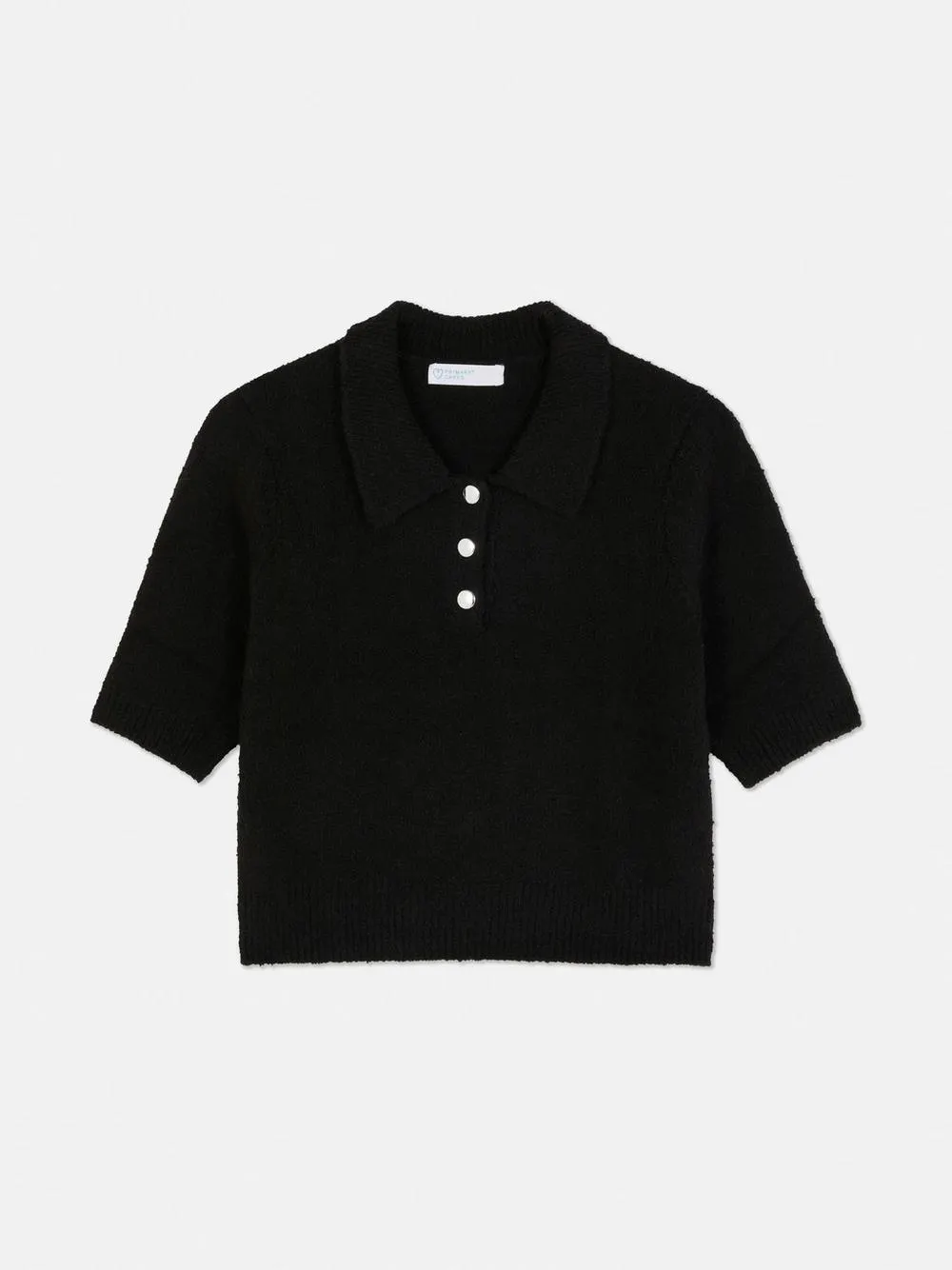 Button Collar Short Sleeve Jumper
