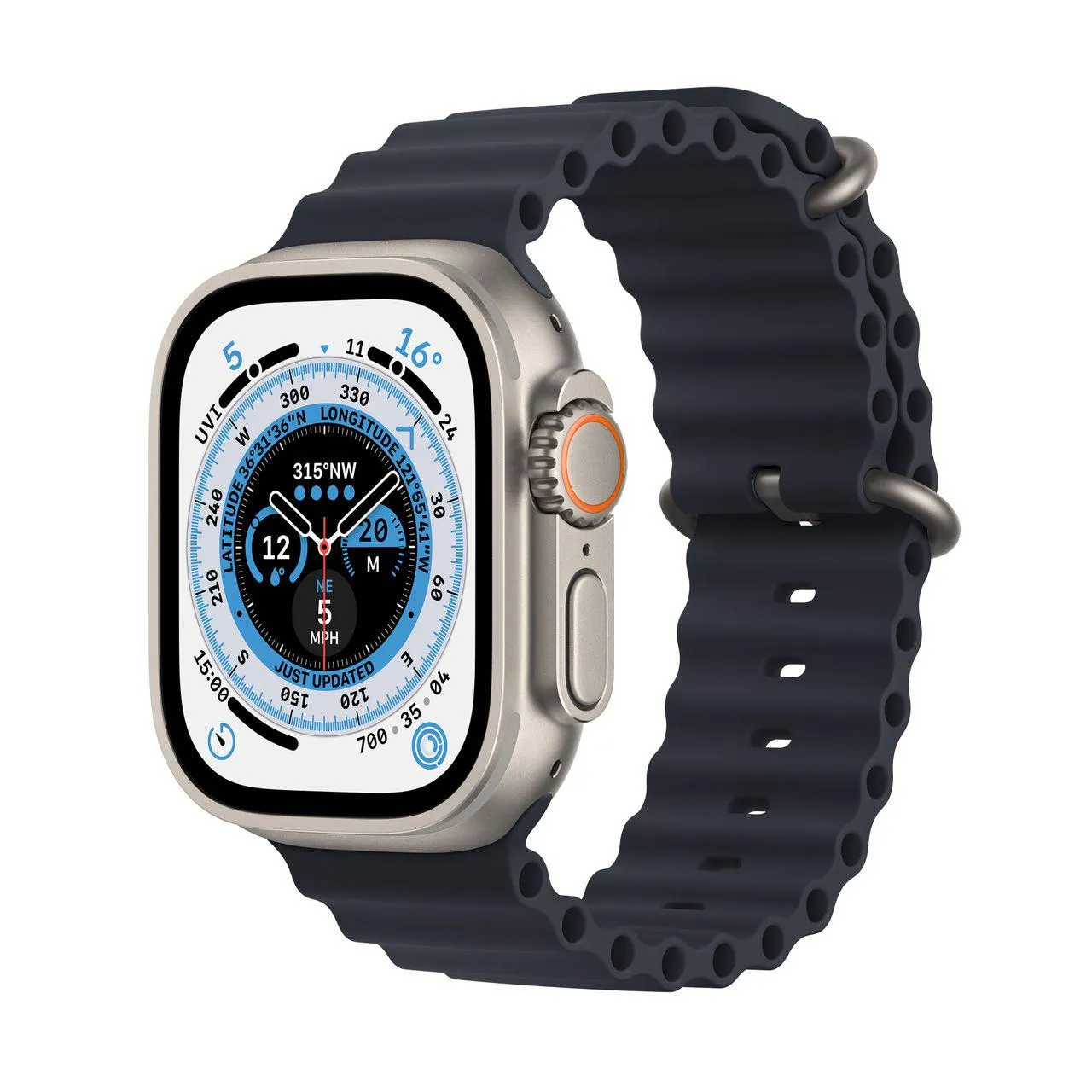 Apple Watch Ultra, 49mm, GPS + Cellular [2022] - Titanium Case with Midnight Ocean Band