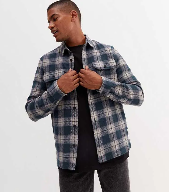 Blue Check Long Sleeve Overshirt