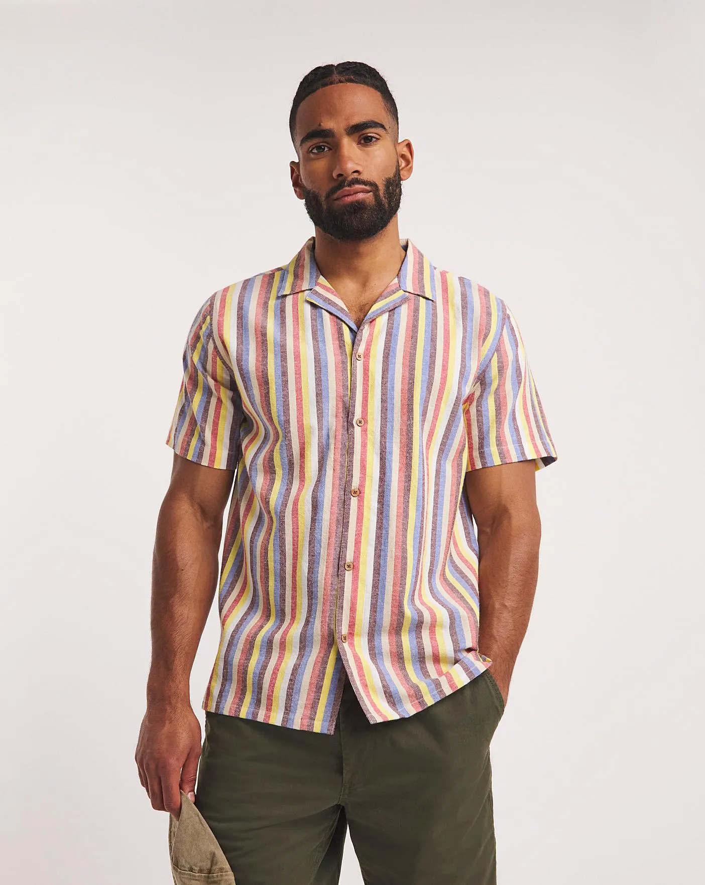Revere Collar Stripe Shirt