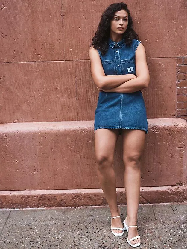 Denim A-line Mini Skirt