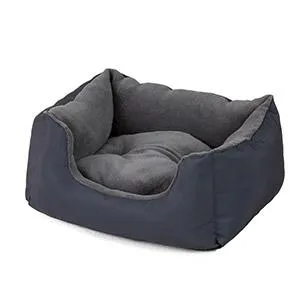 Pets at Home Fleece Square Dog Bed Charcoal Small