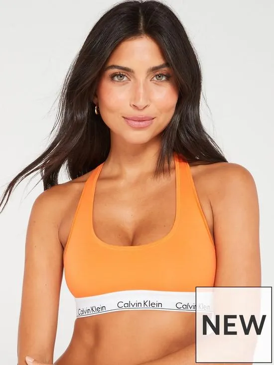 Calvin Klein Modern Cotton Unlined Bralette - Orange