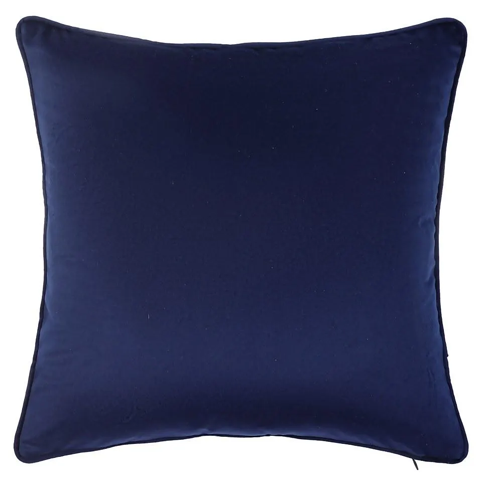 Plain Velvet Cushion - Navy - 43x43cm