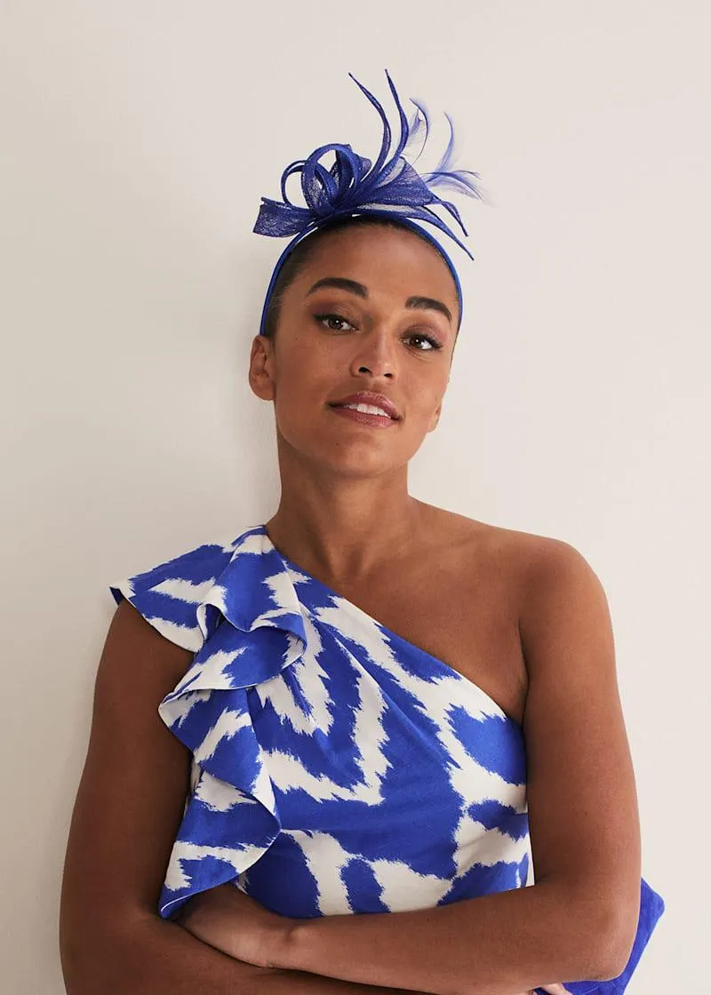 Blue Bow Fascinator