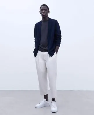 Linen and viscose crew neck t-shirt