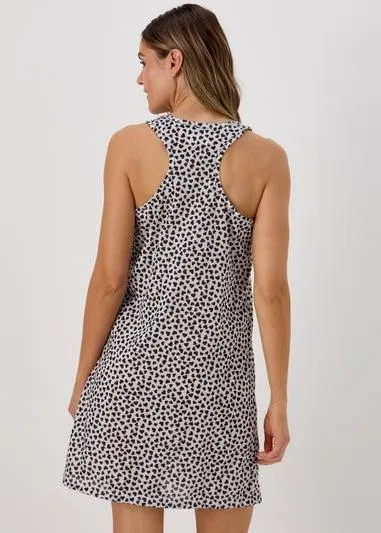 Cream Heart Print Nightie - Small