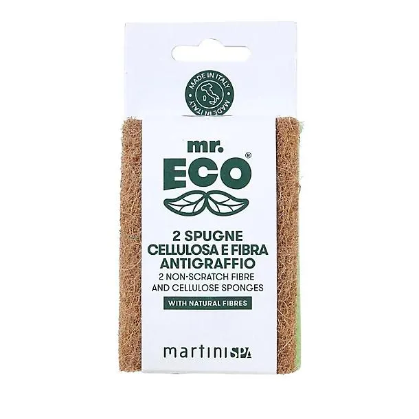 Mr Eco Non-Scratch Fibre and Cellulose Sponges – Pack of 2