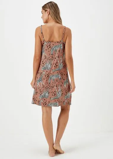 Brown Animal Print Chemise - Extra small