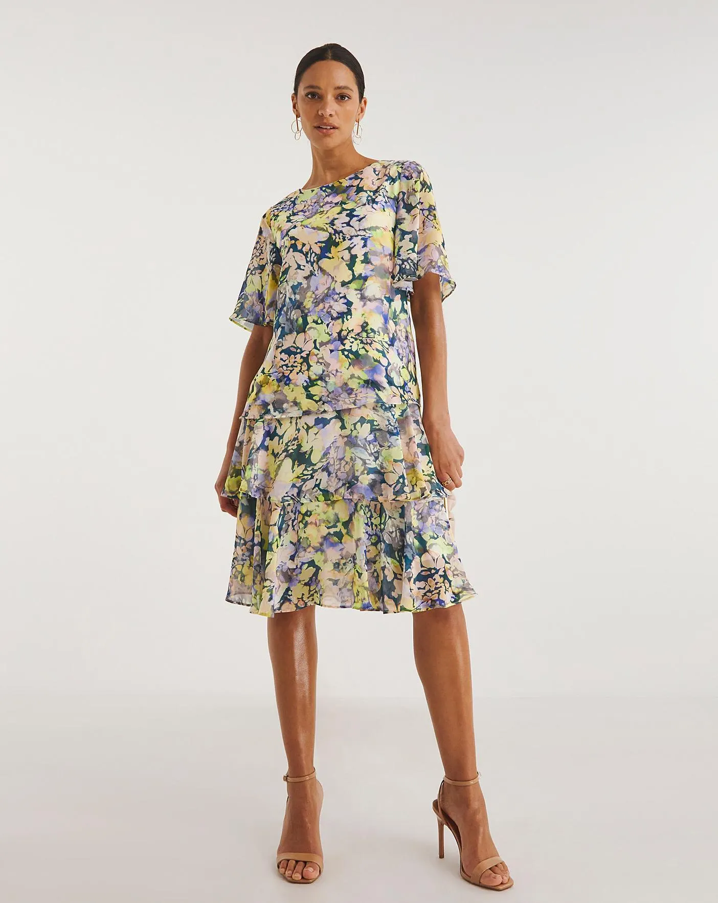 Joanna Hope Printed Tiered Dress