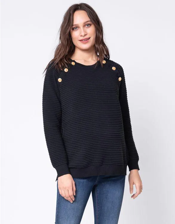 Ribbed Cotton Maternity & Nursing Jumper
