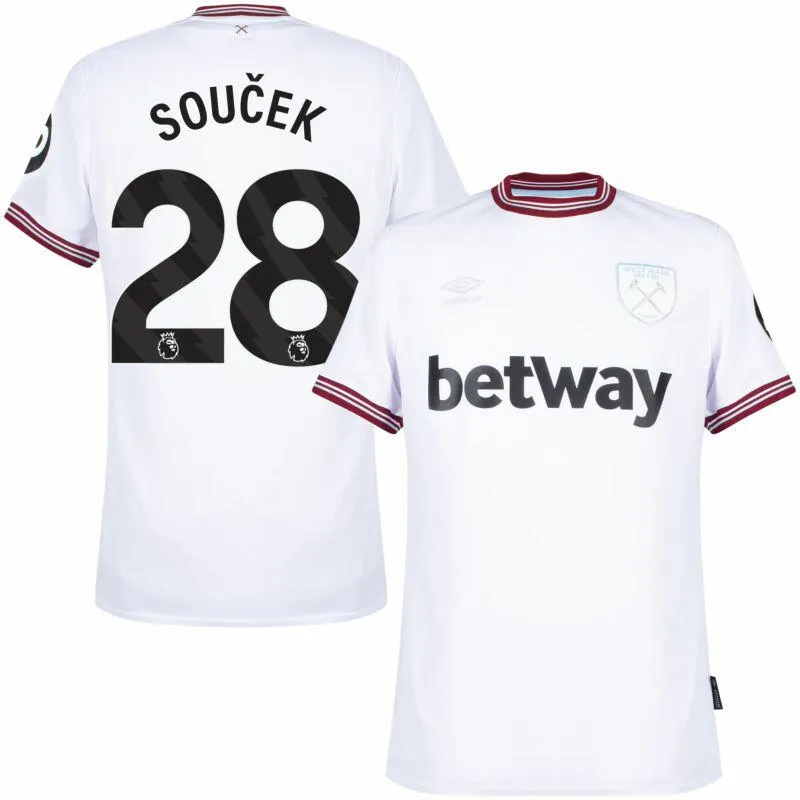 Umbro West Ham Away Souček 28 Shirt 2023-2024 (Premier League)