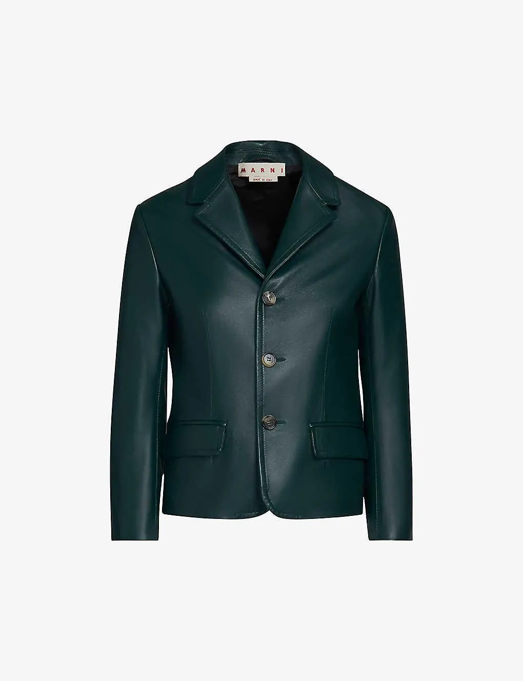 Single-breasted notch-lapel leather jacket