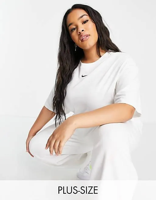 Nike Plus central swoosh oversized t-shirt in white