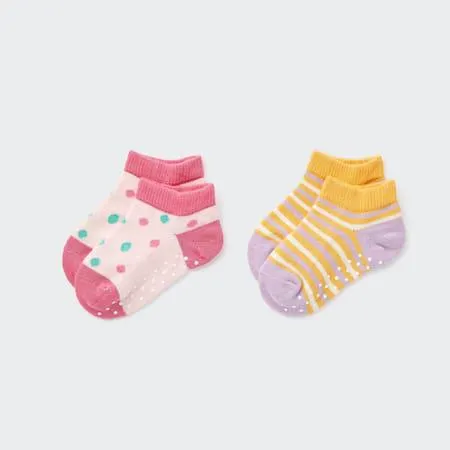 Babies Non-Slip Short Socks (Two Pairs)