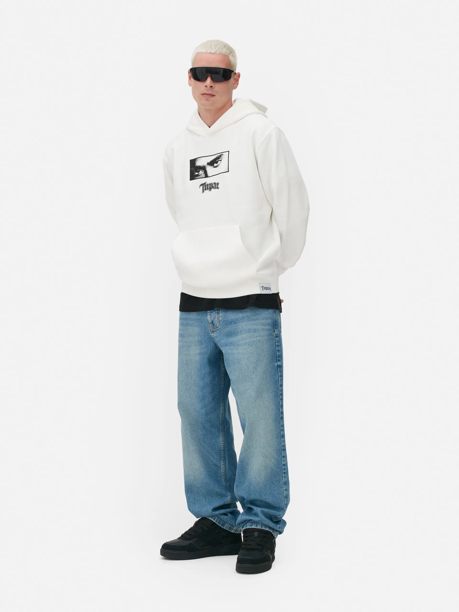 Mikina s kapucí a potiskem Tupac