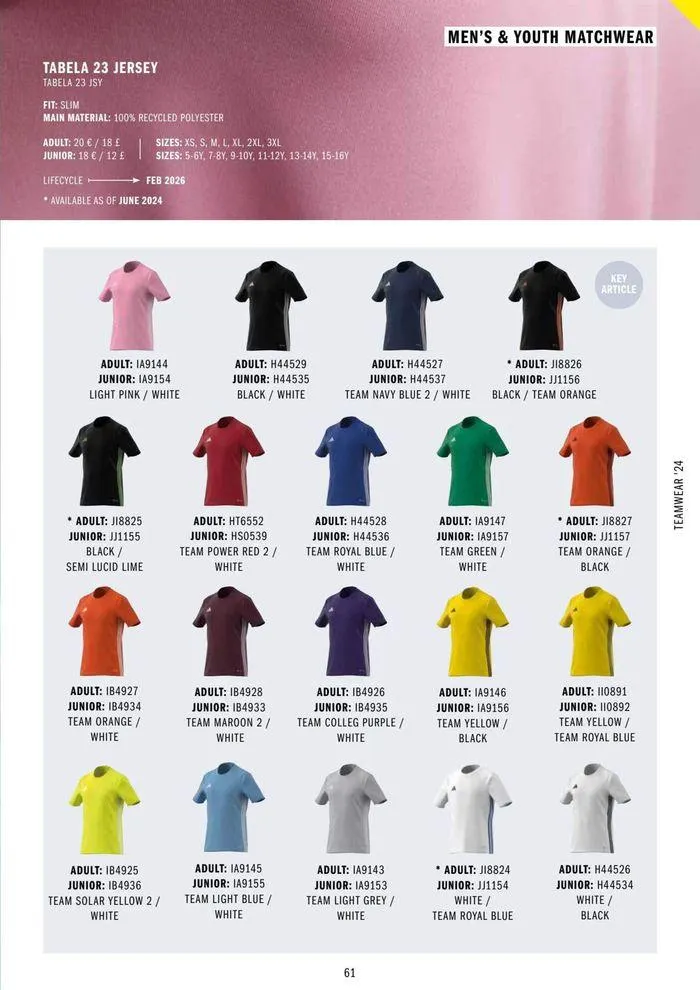 Adidas Teamwear 2024 from 11 March to 31 December 2024 - Catalogue Page 61
