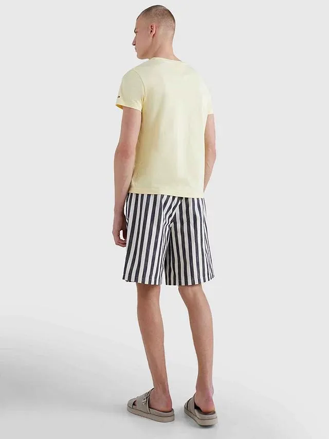 Tommy Hilfiger Flag Logo Crew Neck T-Shirt, Yellow Mist