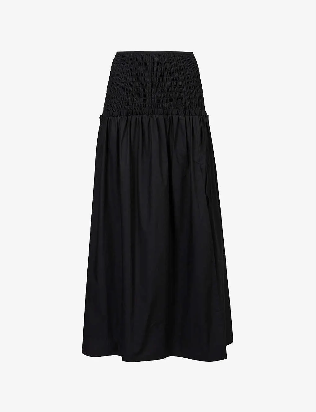 Alex gathered recycled-cotton maxi skirt