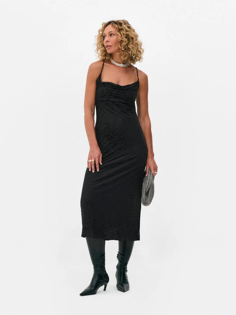 Vestido de tirantes en tejido devoré de Rita Ora