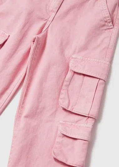 Girls Pink Cargo Pants (7-15yrs) - Age 9 Years