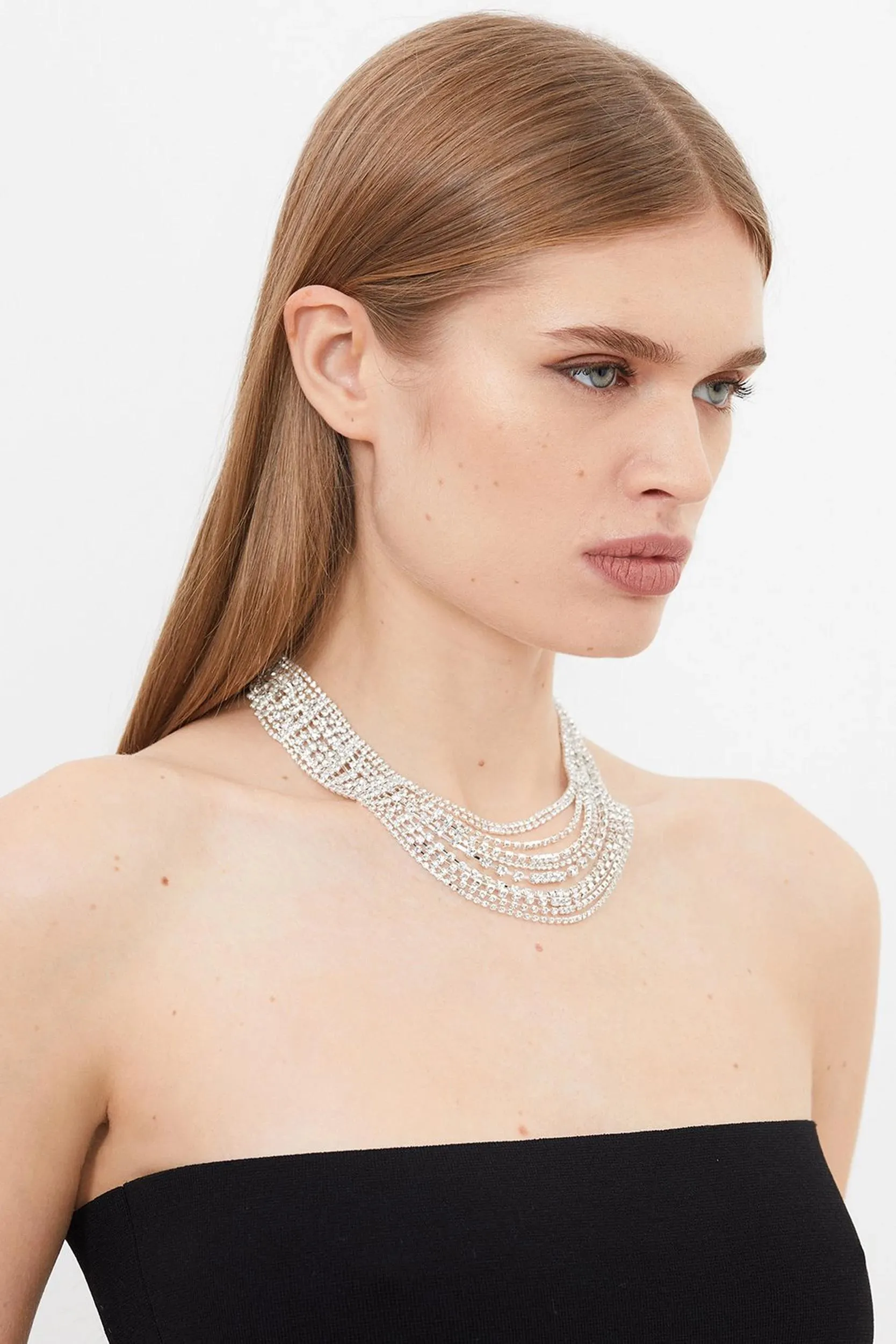 Diamante Layered Statement Necklace
