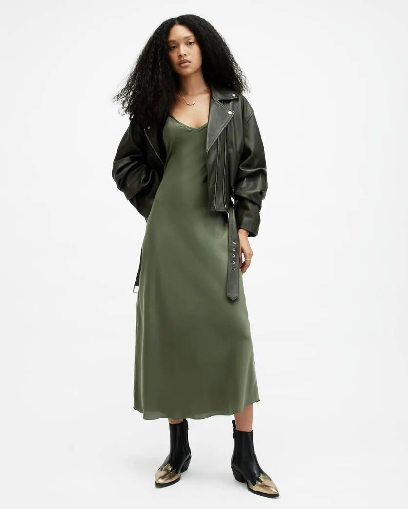 Bryony V-Neck Midi Slip Dress