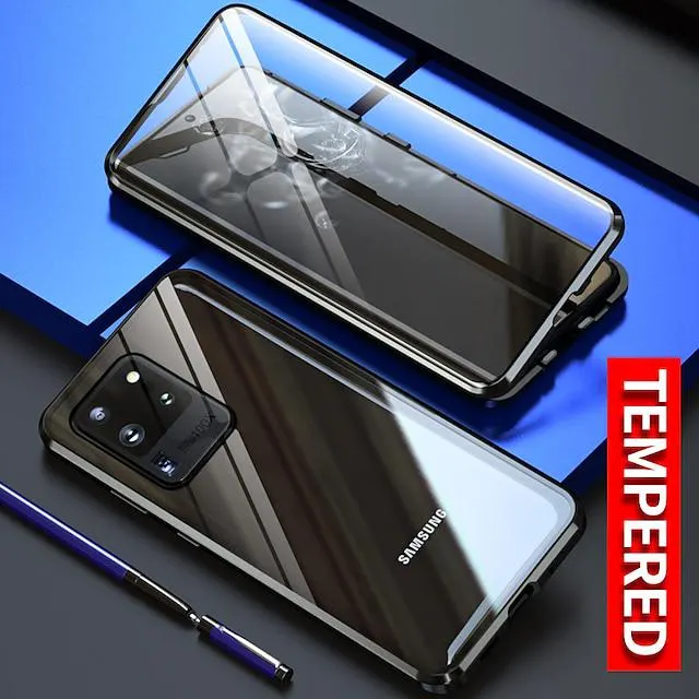 Phone Case For Samsung Galaxy Full Body Case Magnetic Adsorption S23 S22 S21 S20 Plus Ultra A14 A34 A54 A73 A53 A33 S21 S10 Plus Note 20 Ultra A52 Note 10 Plus Transparent Magnetic Double Sided