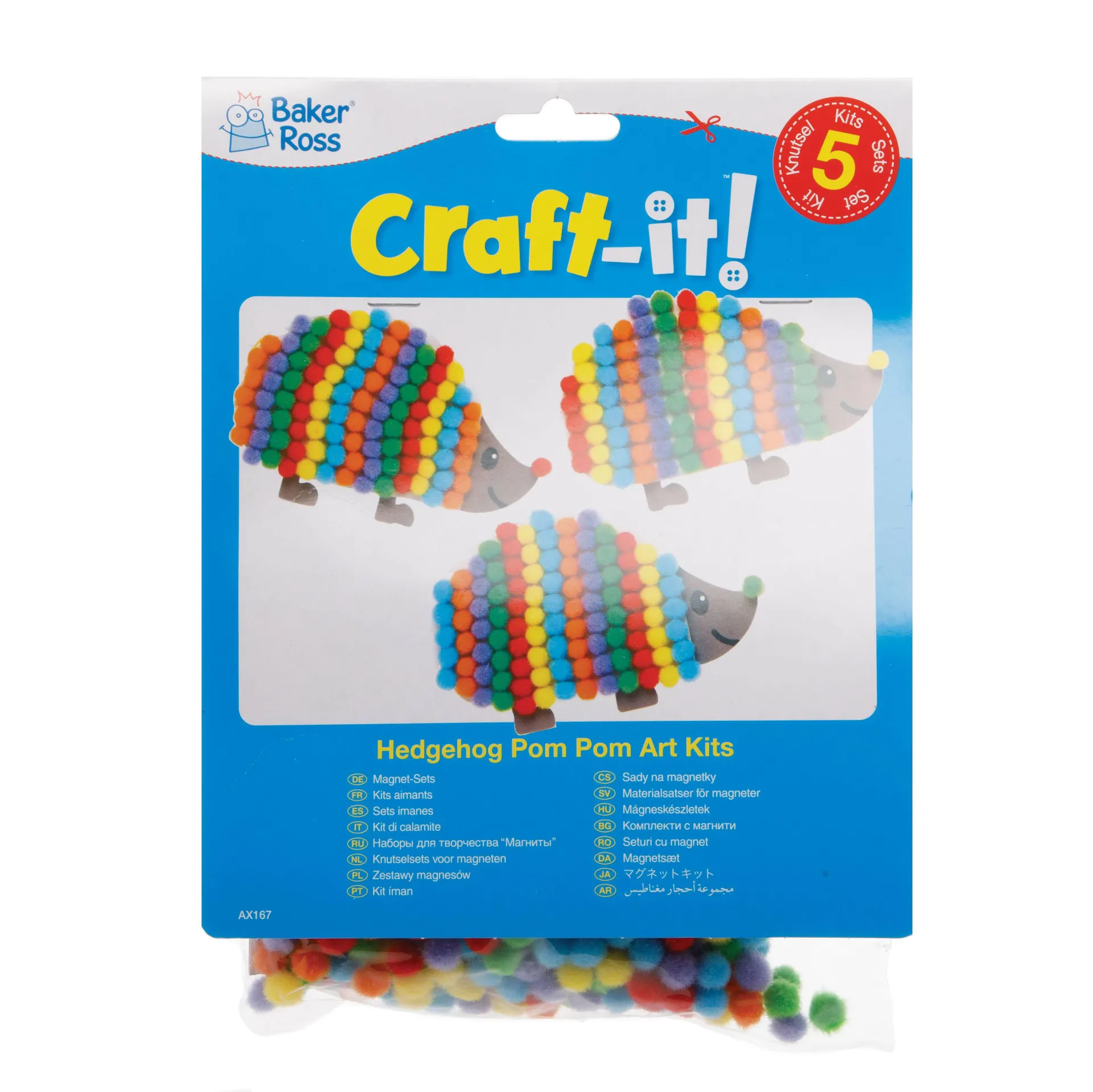 Hedgehog Pom Pom Art Kits