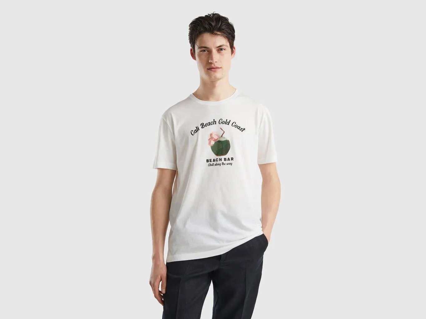 T-shirt in pure cotton with print