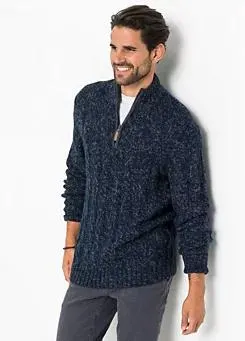 Zip Collar Jumper by bonprix