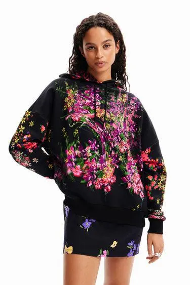 Sudadera oversize flores