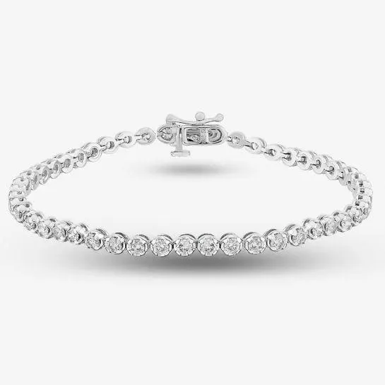 18ct White Gold 3.00ct Diamond Tennis Bracelet THB15917-300