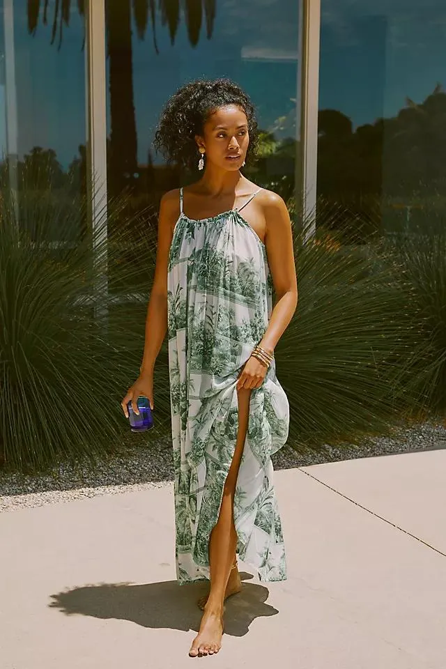 The Malika Printed Low-Back Maxi Dress