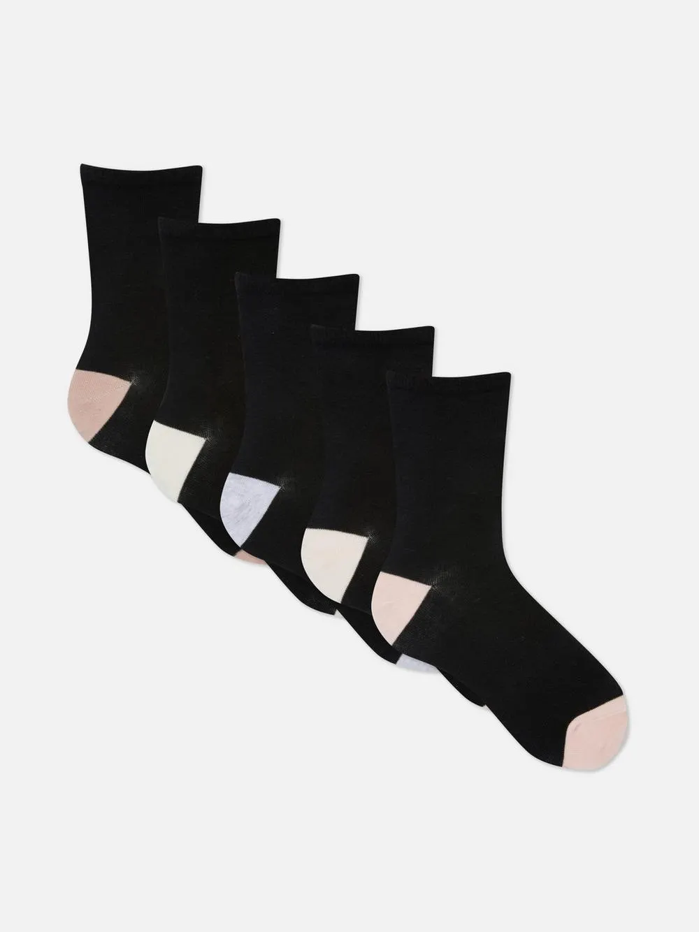 5pk Contrast Ankle Socks
