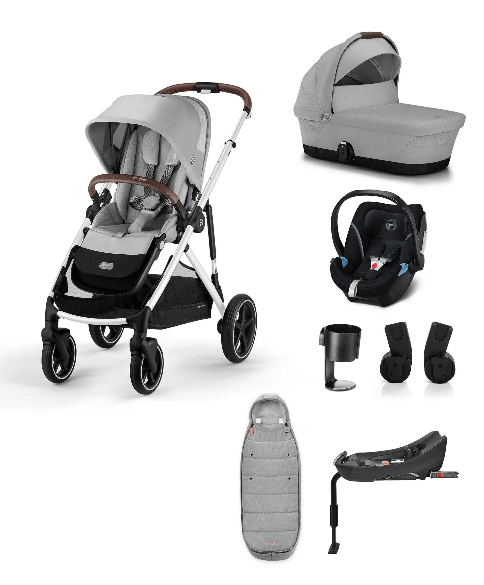 Cybex Gazelle S Bundle with Aton5 Car Seat and Base - Lava Grey